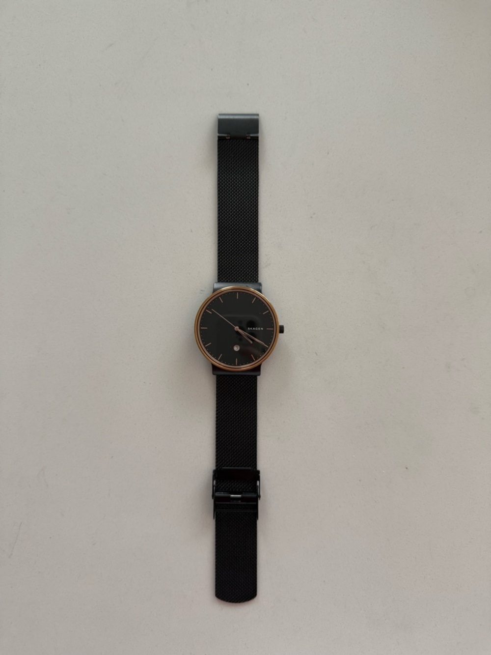 Skagen Black Watch with Rose Gold Trim